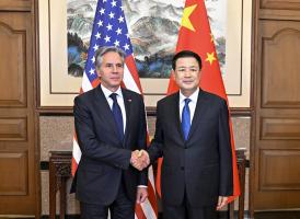 China's police chief meets US secretary of state in Beijing 