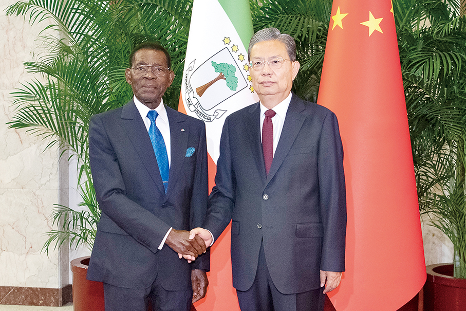 China’s top legislator meets president of Equatorial Guinea